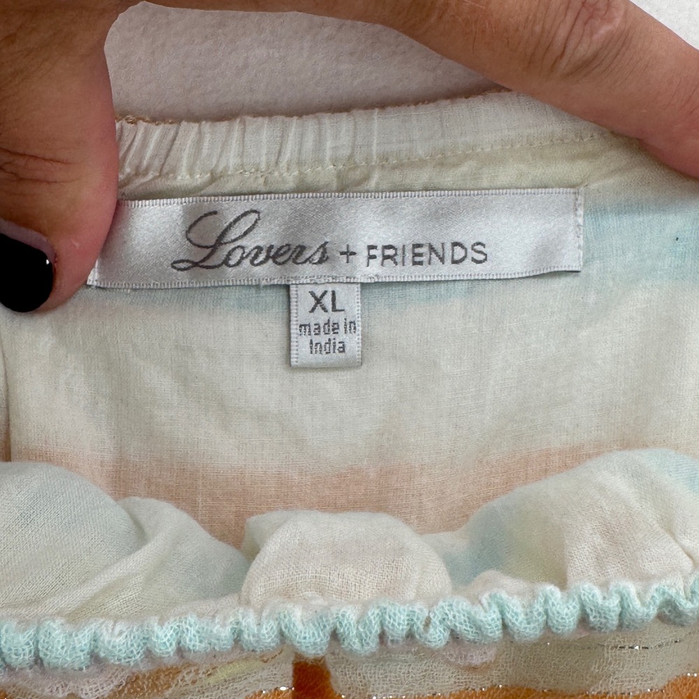 Lovers & Friends Stay Dress XL Spring Rainbow Mini Off the Shoulder Summer Cute - Picture 7 of 10